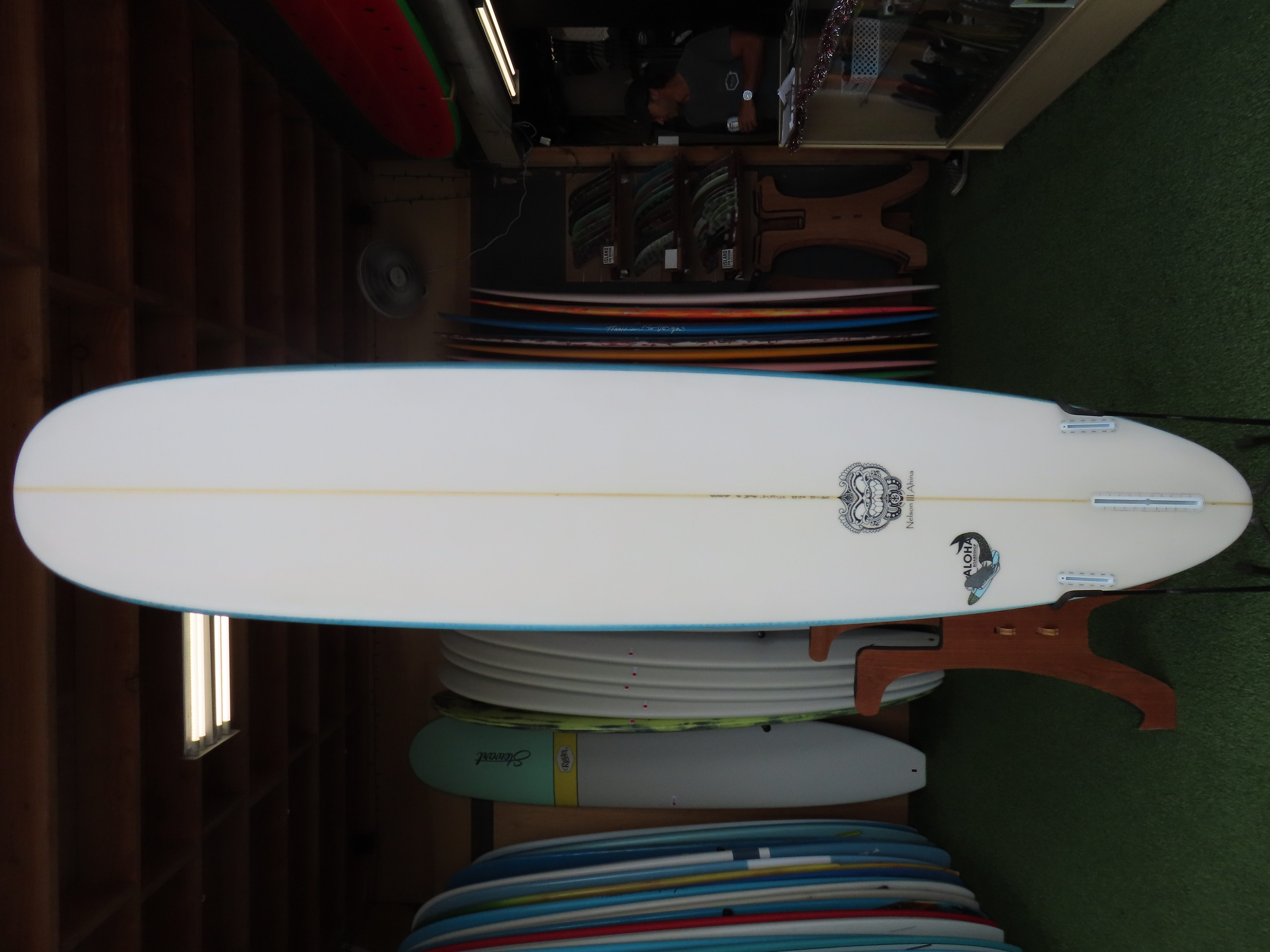 9ft 1in Mitsu Nelson Long Board Blue 66L #2763